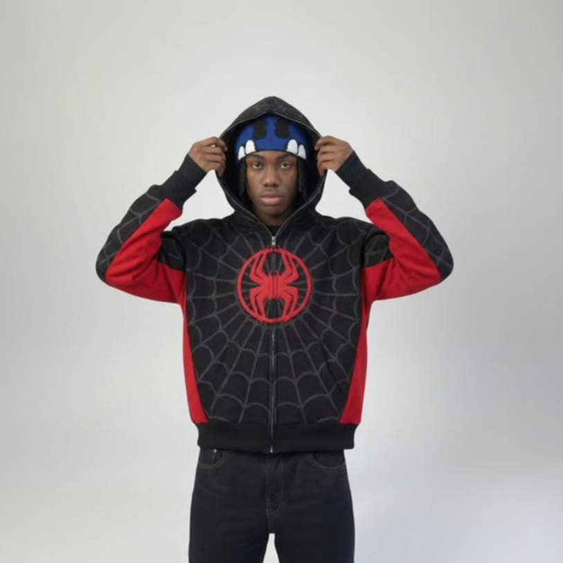 "Black and Red" Spidey zip up hoodie